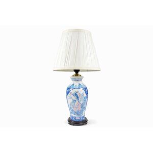 Table Desk Accent Lamp Chinosiere Bird and Botanical Vintage Lighting Hand Paint